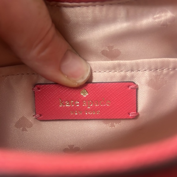 Kate Spade Staci Crossbody Saffiano Half Moon Bag Dark Watermelon Gelato - Picture 7 of 9